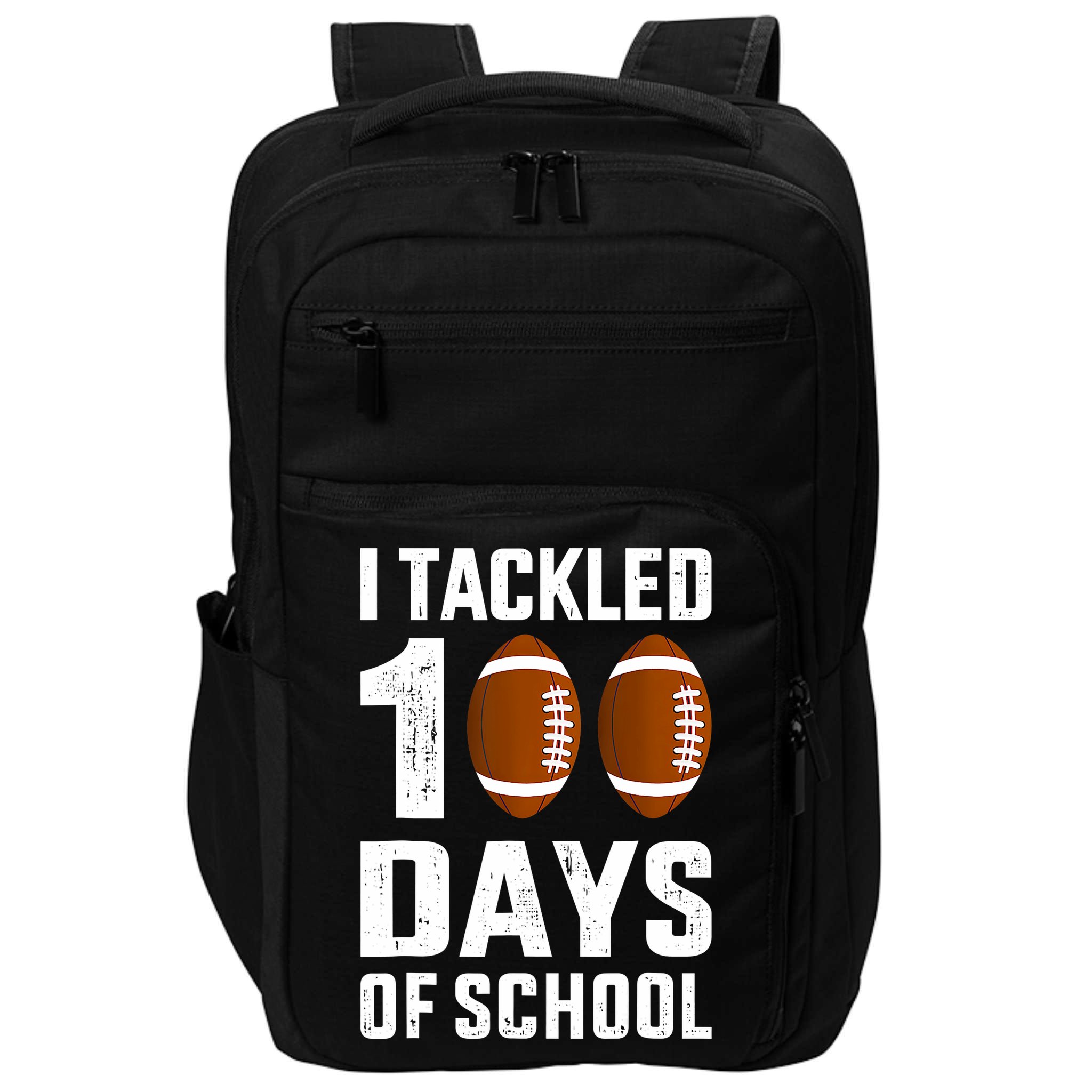 I Tackled 100 Days School 100th Day Football Impact Tech Backpack