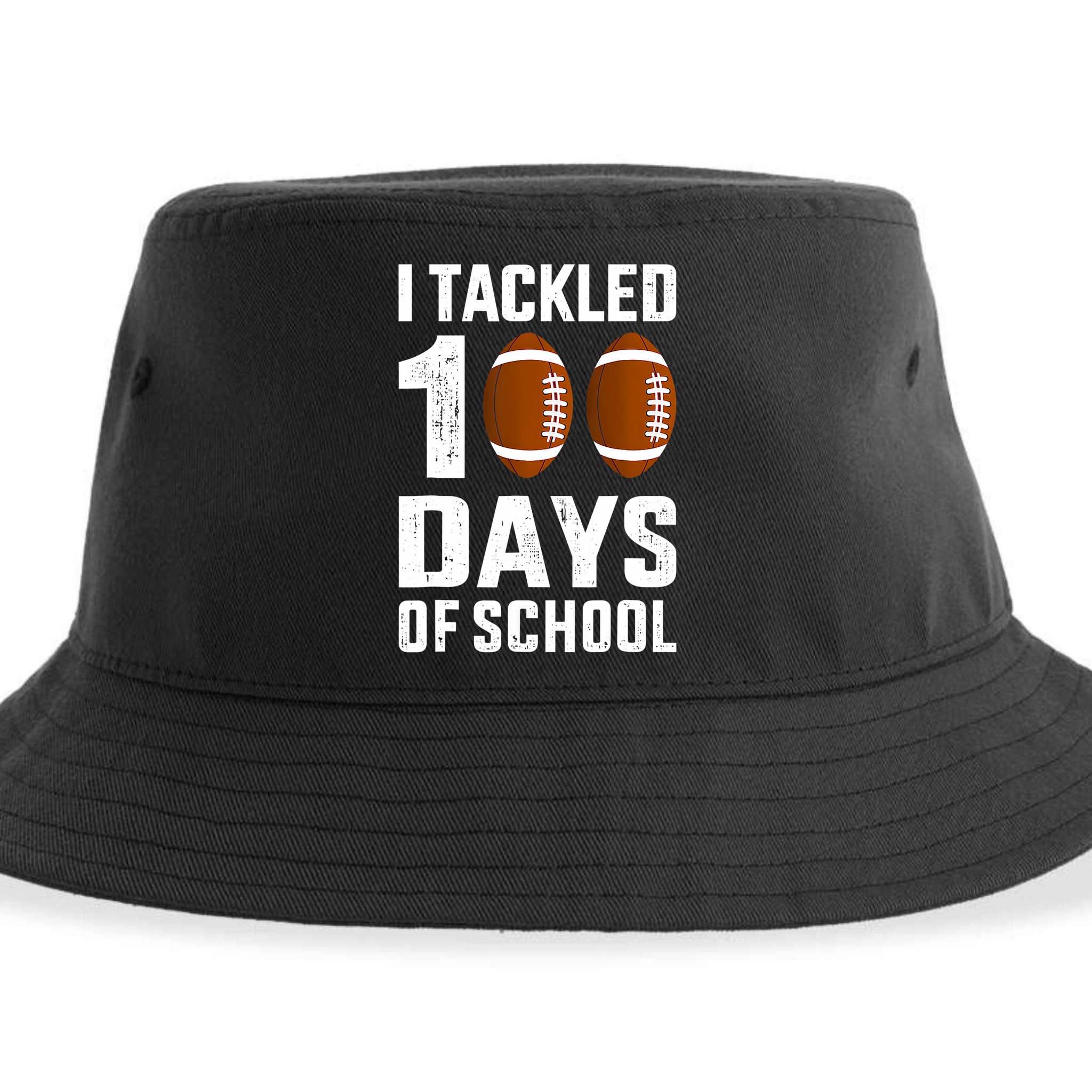 I Tackled 100 Days School 100th Day Football Sustainable Bucket Hat