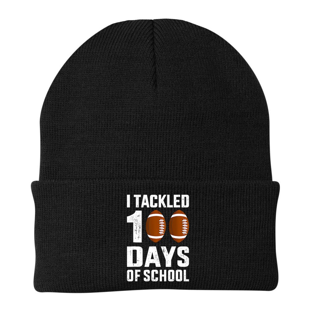 I Tackled 100 Days School 100th Day Football Beanie