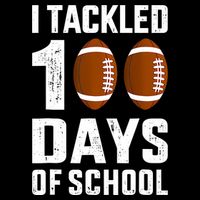 I Tackled 100 Days School 100th Day Football 16 in Basic Backpack