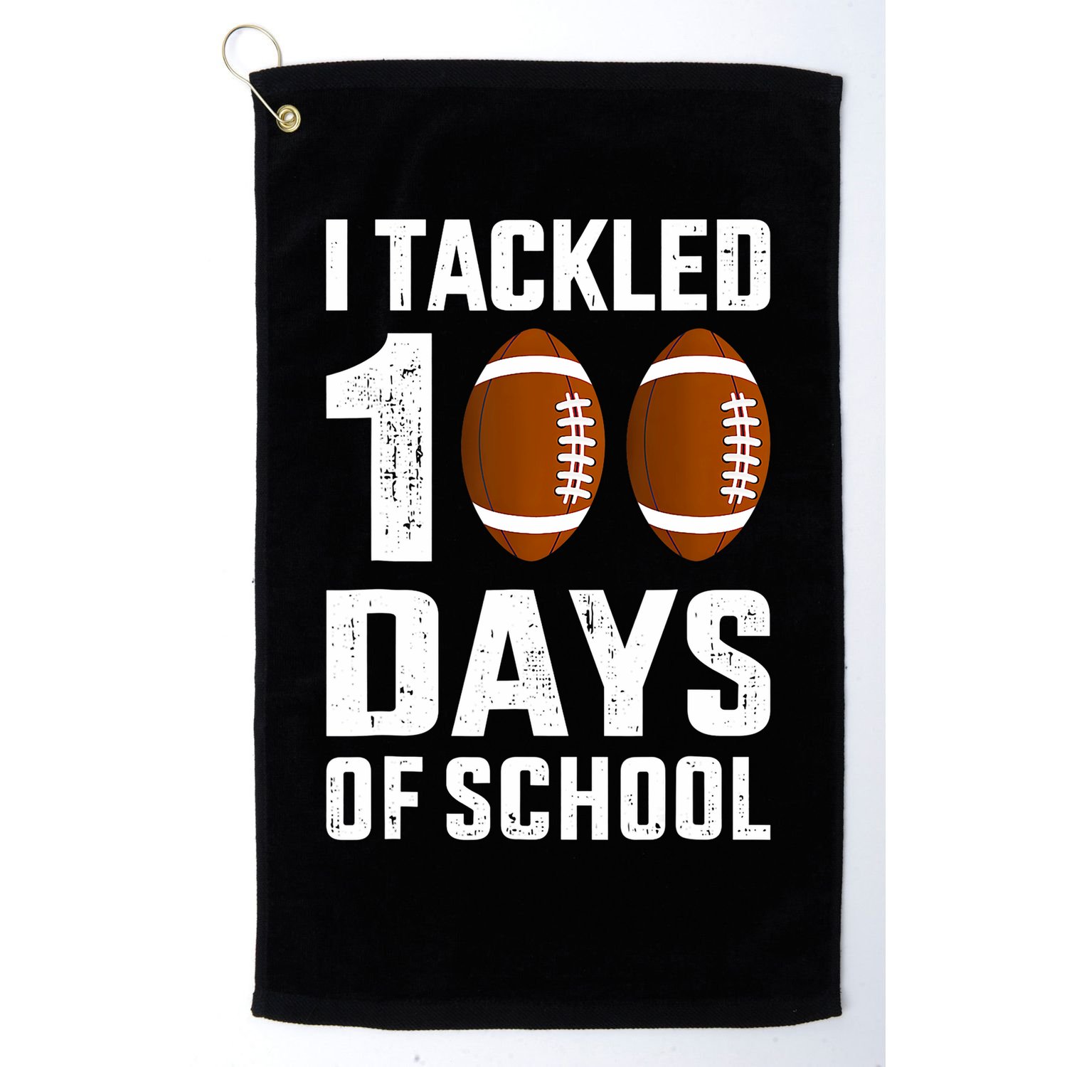 I Tackled 100 Days School 100th Day Football Golf Towel