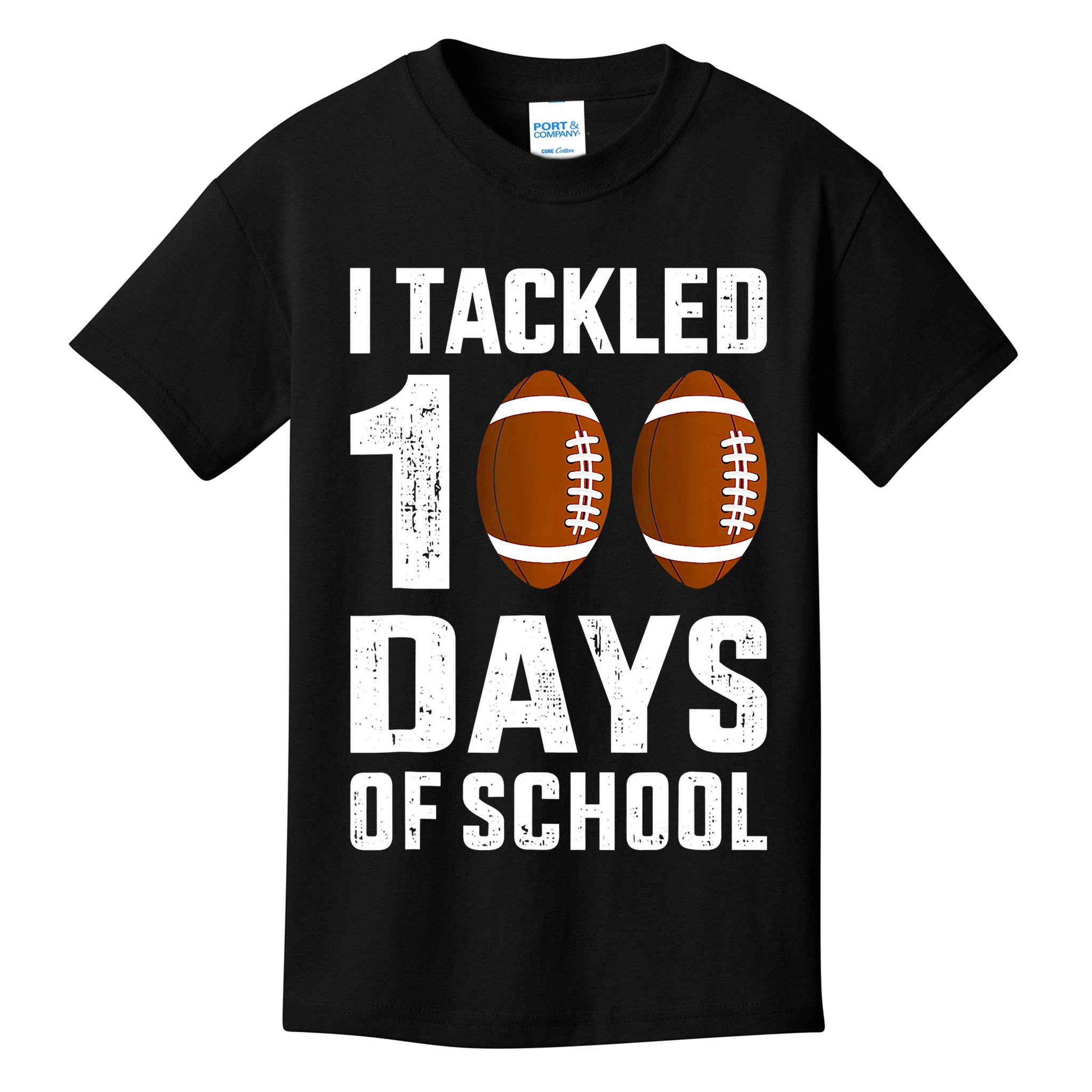 I Tackled 100 Days School 100th Day Football Kids T-Shirt