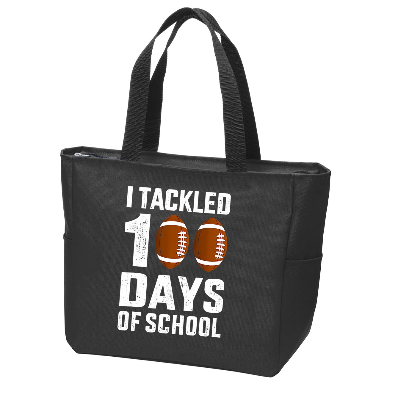 I Tackled 100 Days School 100th Day Football Zip Tote Bag