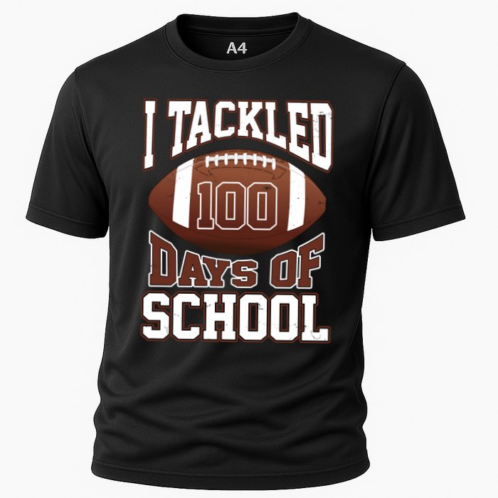 I Tackled 100 Days Of School Football Cooling Performance Crew T-Shirt