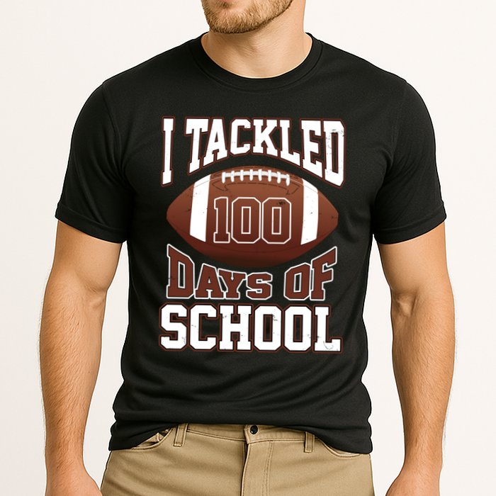 I Tackled 100 Days Of School Football Cooling Performance Crew T-Shirt