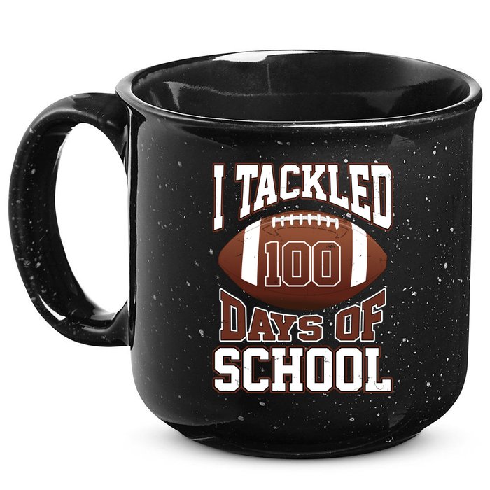 I Tackled 100 Days Of School Football 15oz Campfire Ceramic Mug