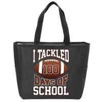 I Tackled 100 Days Of School Football Zip Tote Bag