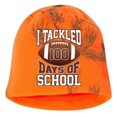 I Tackled 100 Days Of School Football Kati - Camo Knit Beanie