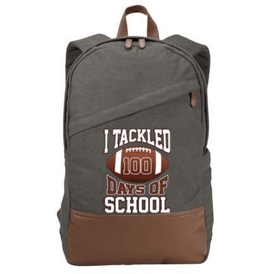 I Tackled 100 Days Of School Football Cotton Canvas Backpack