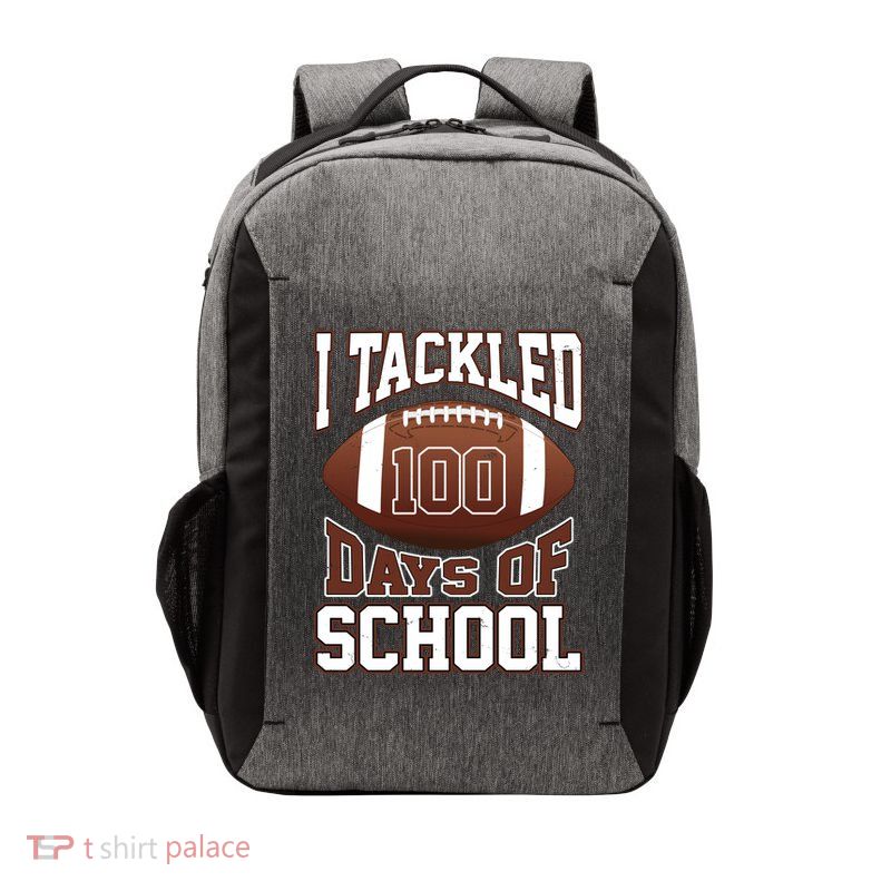 I Tackled 100 Days Of School Football Vector Backpack