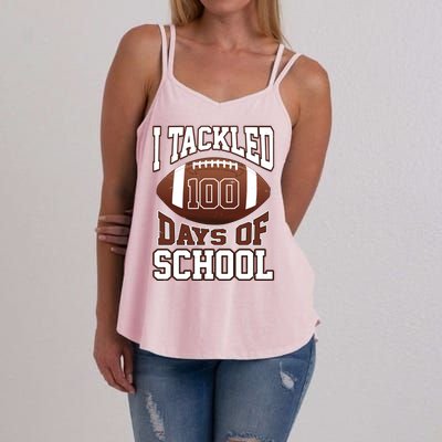 I Tackled 100 Days Of School Football Women's Strappy Tank