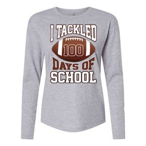 I Tackled 100 Days Of School Football Womens Cotton Relaxed Long Sleeve T-Shirt