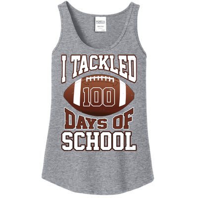 I Tackled 100 Days Of School Football Ladies Essential Tank