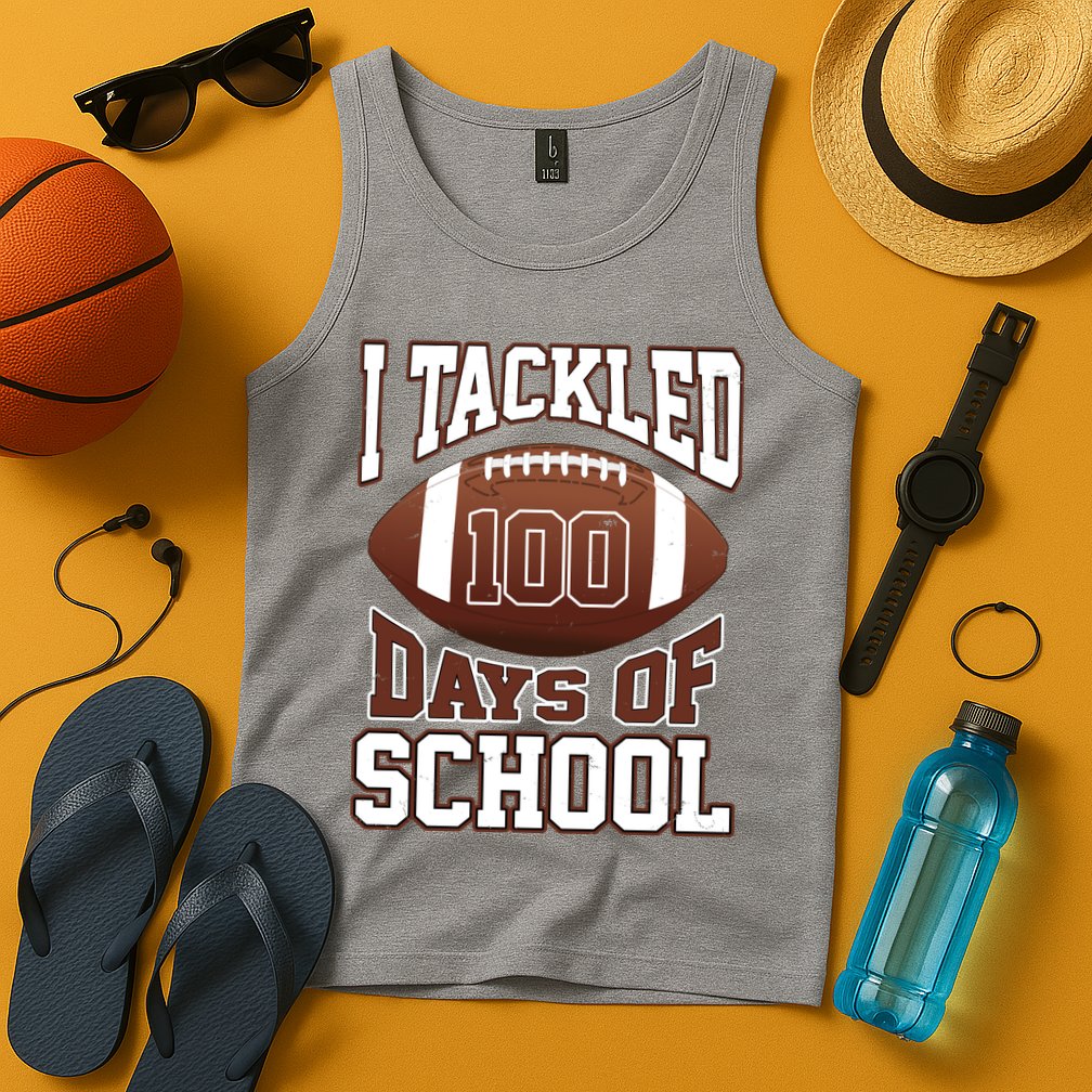 I Tackled 100 Days Of School Football Tank Top