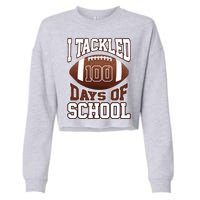 I Tackled 100 Days Of School Football Cropped Pullover Crew
