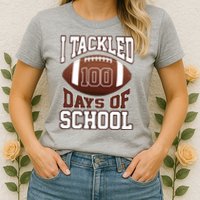 I Tackled 100 Days Of School Football Womens T-Shirt
