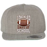 I Tackled 100 Days Of School Football Wool Snapback Cap