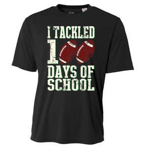 I Tackled 100 Days Of School Football Theme 100th Day Cooling Performance Crew T-Shirt