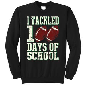 I Tackled 100 Days Of School Football Theme 100th Day Sweatshirt