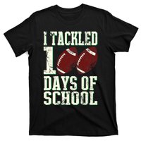 I Tackled 100 Days Of School Football Theme 100th Day T-Shirt