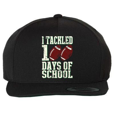 I Tackled 100 Days Of School Football Theme 100th Day Wool Snapback Cap