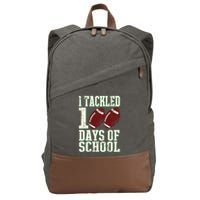 I Tackled 100 Days Of School Football Theme 100th Day Cotton Canvas Backpack