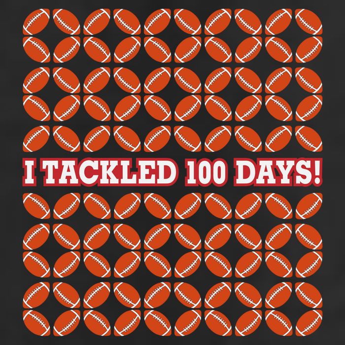 I Tackled 100 Days Football School Celebration 7 Panel Mesh Trucker Snapback Hat