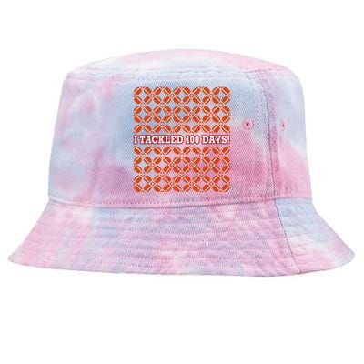 I Tackled 100 Days Football School Celebration Tie-Dyed Bucket Hat