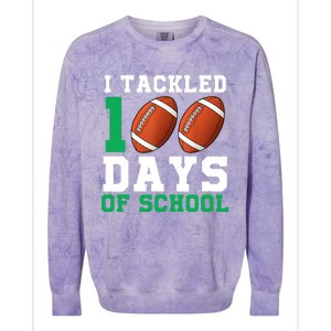 I Tackled 100 Days of School 100th Day of School Student Colorblast Crewneck Sweatshirt