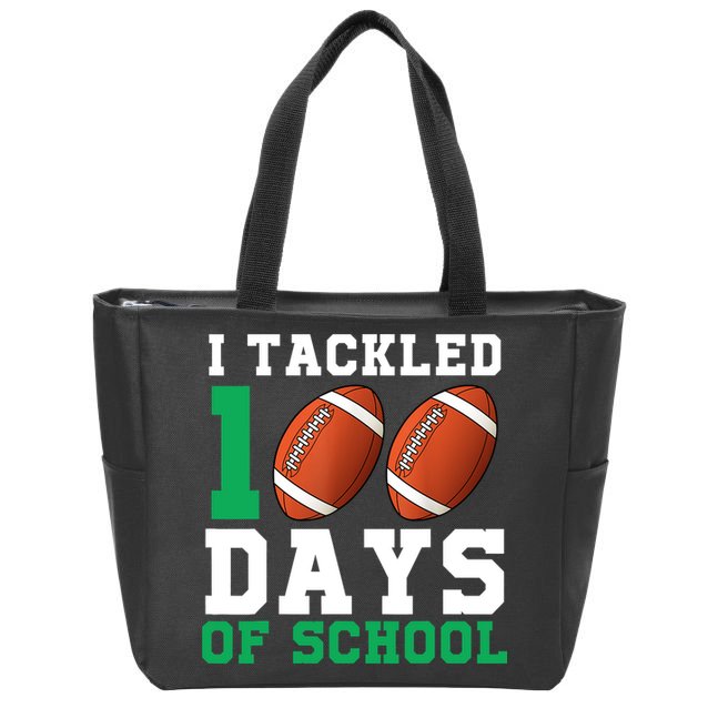 I Tackled 100 Days of School 100th Day of School Student Zip Tote Bag