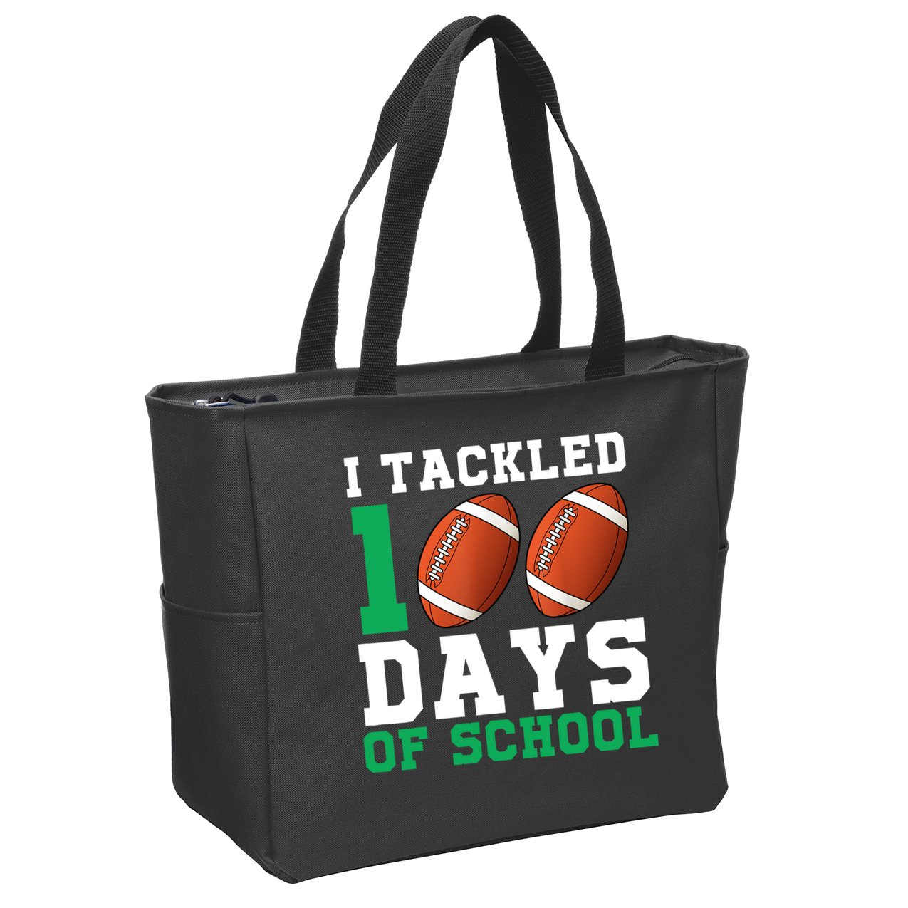 I Tackled 100 Days of School 100th Day of School Student Zip Tote Bag