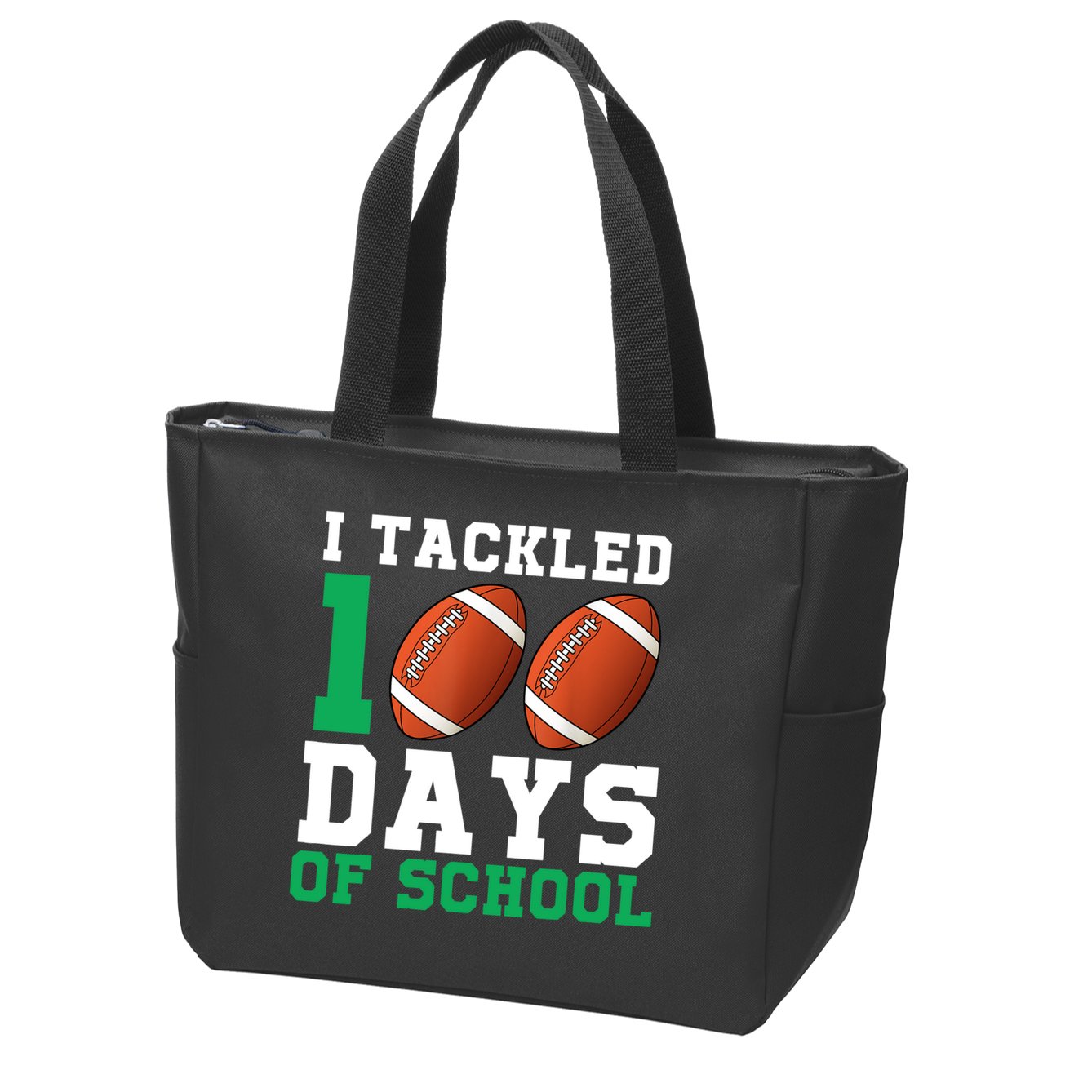 I Tackled 100 Days of School 100th Day of School Student Zip Tote Bag