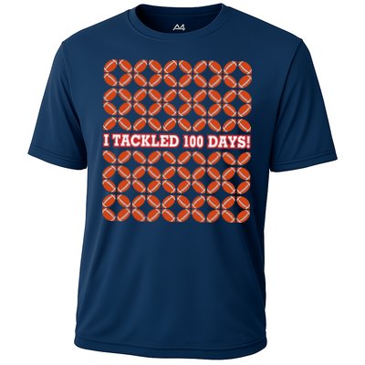 I Tackled 100 Days Of School Football Performance Shirt