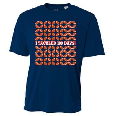 I Tackled 100 Days Of School Football Cooling Performance Crew T-Shirt