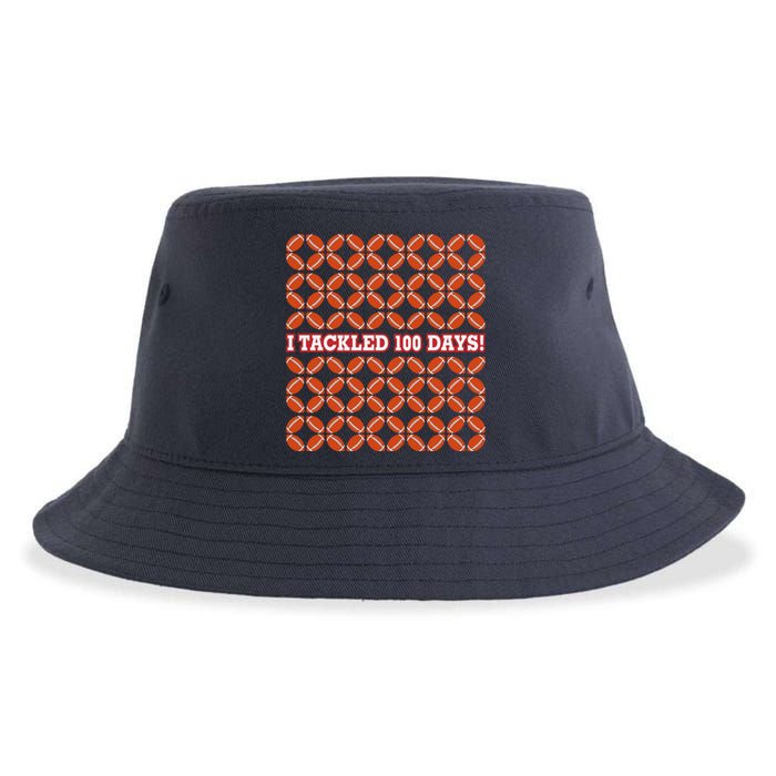 I Tackled 100 Days Of School Football Sustainable Bucket Hat