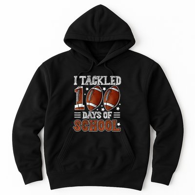 I Tackled 100 Days School Football 100th Day Of School Boy Hoodie