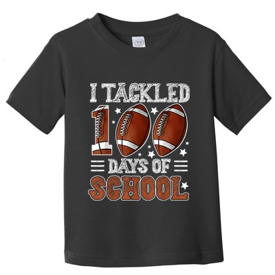 I Tackled 100 Days School Football 100th Day Of School Boy Toddler T-Shirt