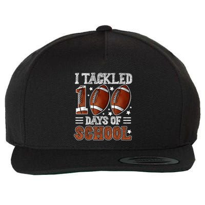 I Tackled 100 Days School Football 100th Day Of School Boy Wool Snapback Cap