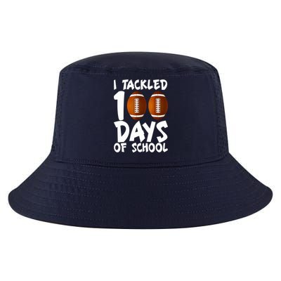 I Tackled 100 Days Of School Football 100th Day Gifts Cool Comfort Performance Bucket Hat