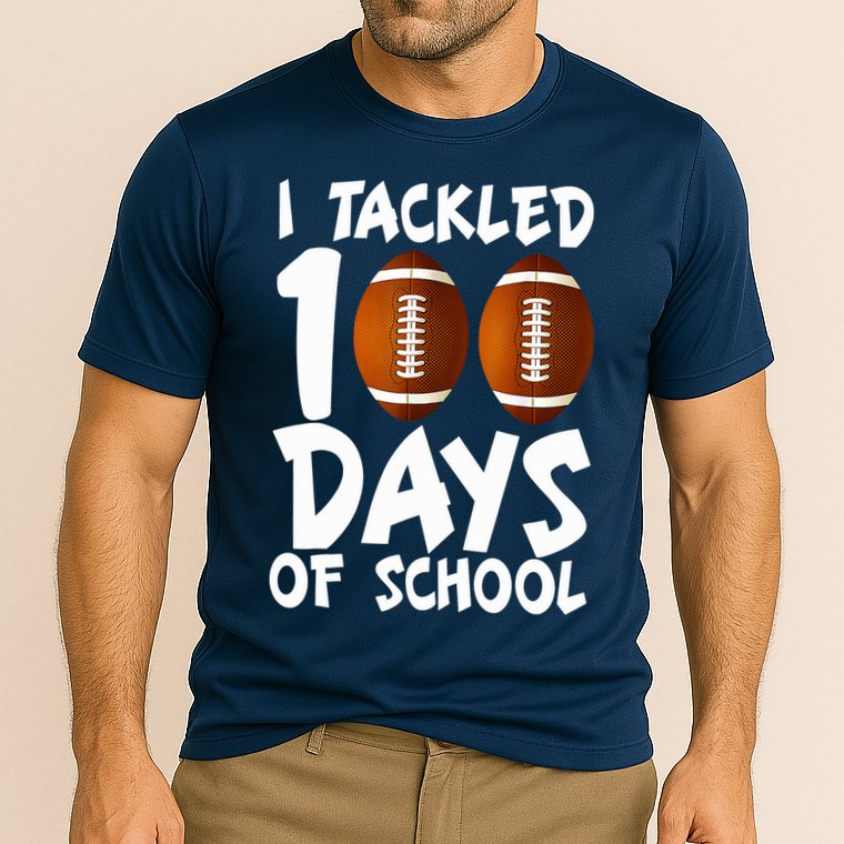 I Tackled 100 Days Of School Football 100th Day Gifts Cooling Performance Crew T-Shirt