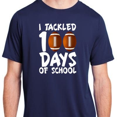 I Tackled 100 Days Of School Football 100th Day Gifts Adult ChromaSoft Performance T-Shirt