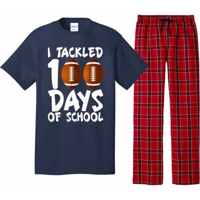 I Tackled 100 Days Of School Football 100th Day Gifts Pajama Set