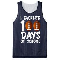 I Tackled 100 Days Of School Football 100th Day Gifts Mesh Reversible Basketball Jersey Tank