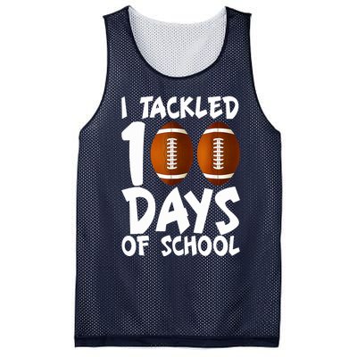 I Tackled 100 Days Of School Football 100th Day Gifts Mesh Reversible Basketball Jersey Tank