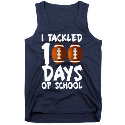 I Tackled 100 Days Of School Football 100th Day Gifts Tank Top