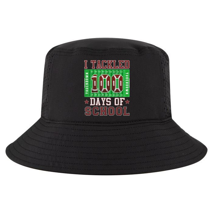 I Tackled 100 Days Of School Football 100th Day Cool Comfort Performance Bucket Hat