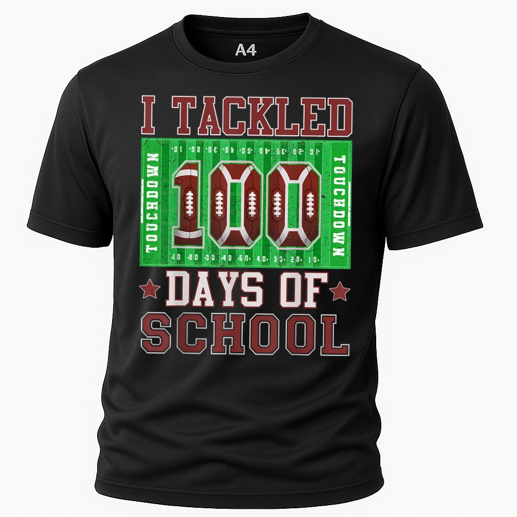 I Tackled 100 Days Of School Football 100th Day Performance Shirt