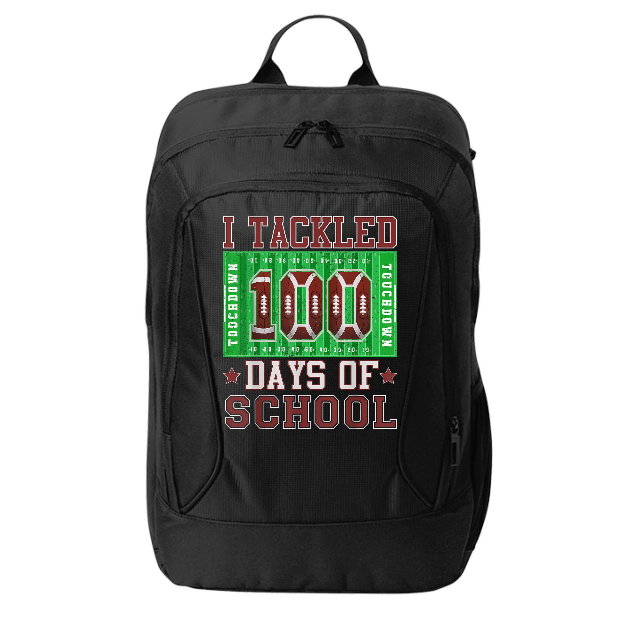 I Tackled 100 Days Of School Football 100th Day City Backpack