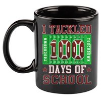 I Tackled 100 Days Of School Football 100th Day 11oz C Handle Ceramic Mug