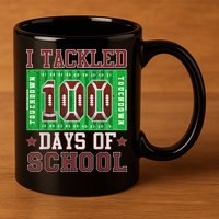 I Tackled 100 Days Of School Football 100th Day 11oz C Handle Ceramic Mug